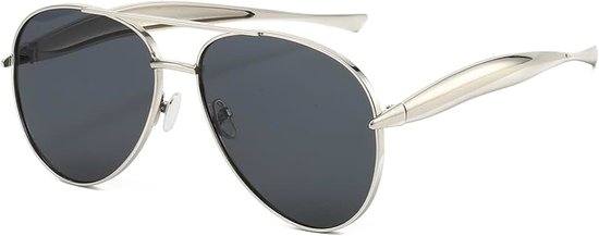 Keeper Retro pilotenzonnebril voor vrouwen mannen goud metaal oversized luchtvaart zonnebril trendy jaren 70 dubbele brug zonnebril anti-UV400 klassieke vintage schaduw