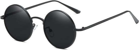 Keeper Retro ronde zonnebril - klassieke vintage Lennon ronde zonnebril voor mannen vrouwen kleine hippie ronde bril met metalen cirkel frame UV-bescherming