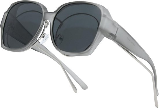 Keeper Zonnebril voor dames en heren, gepolariseerde zonnebril boven de vierkante bril, trendy zonnebril voor op reis