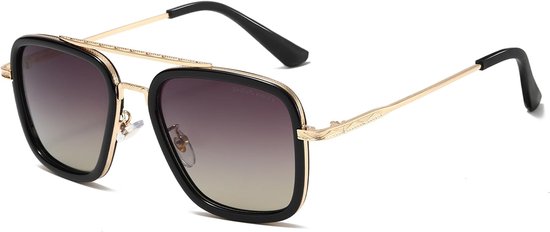 KELLY Retro Vierkant Zonnebril Heren Dames Retro Rechthoekige Metalen Zonnebrillen