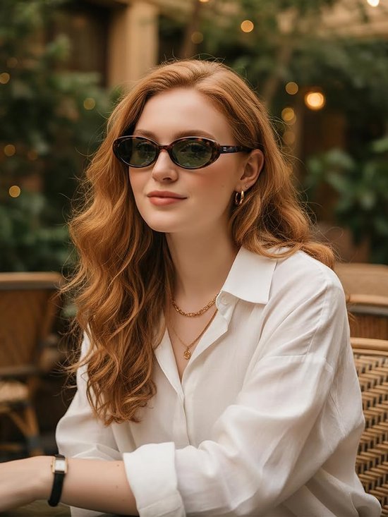 kimorn Ovale Zonnebril voor Vrouwen Mannen Mode Kleine Ovale Zonnebril 90s Vintage Shades