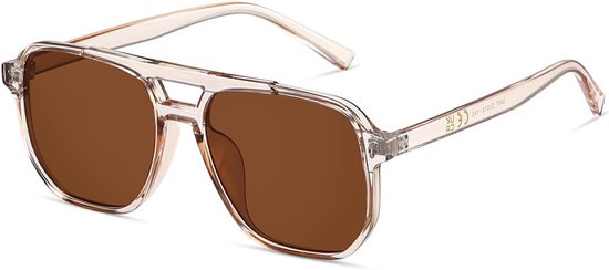 Kimorn Retro vierkante pilotenzonnebril dames heren jaren 70 vintage trendy kunststof montuur zonnebril