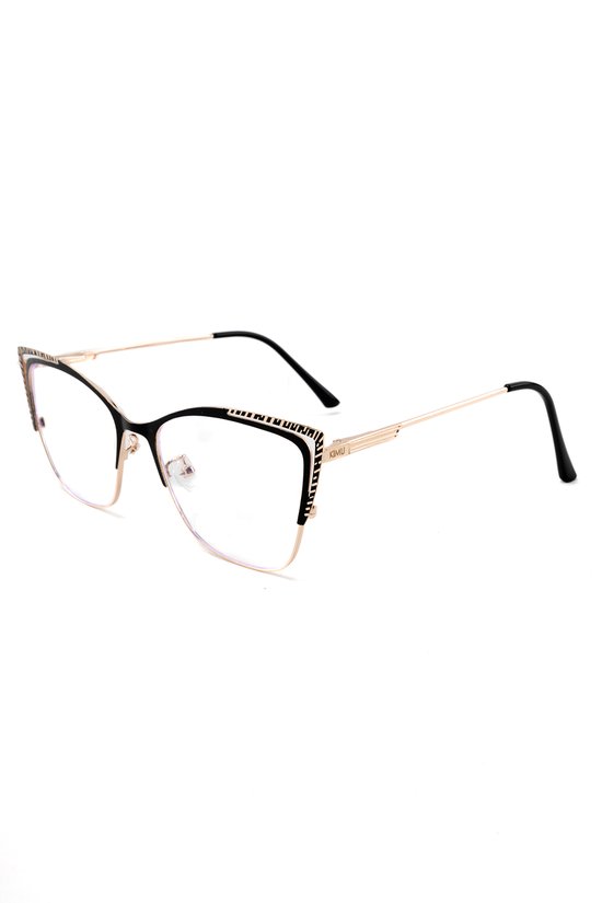 KIMU Cat Eye Computerbril - Zwart Brons Montuur - Doorzichtige Glazen - Volwassenen Dames Kantoor Beeldscherm Blauwfilter Filter Retro Halloween van KIMU
