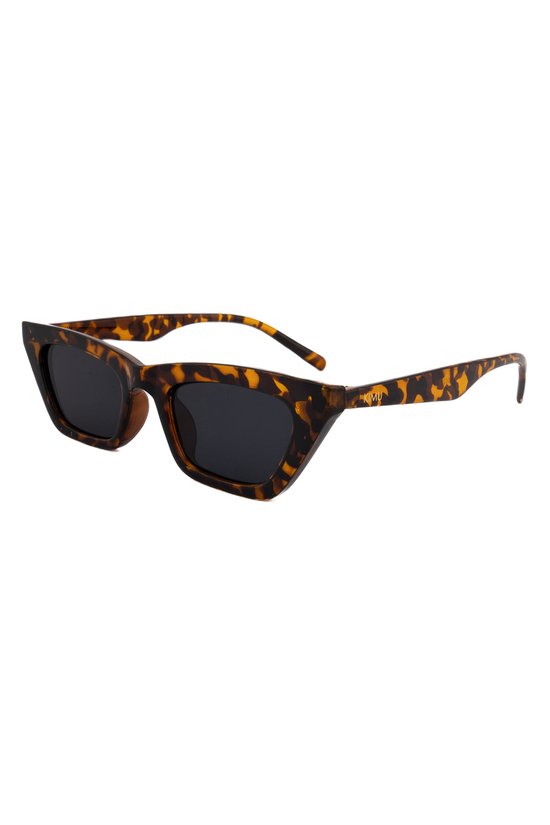 KIMU Cat Eye Smal Zonnebril - Tortoise Montuur Kunststof - Bruine Glazen - Elegant Classic Hollywood Fashion Klassiek Jaren 50 Beroemd Carnaval van Merkloos