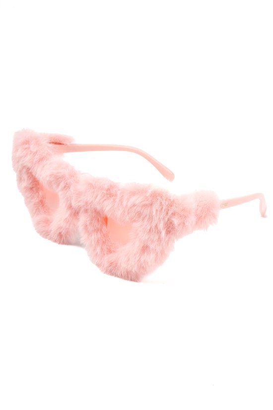 KIMU Hartjes Bont Zonnebril - Lichtroze Montuur Kunststof - Lichtroze Glazen - Flamingo Pelikaan Kaketoe Cupido Valentijn Zonnebril Dons Festival van KIMU