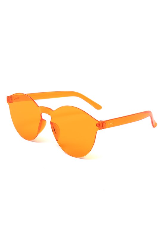 KIMU Zonnebril Larry - Zonder Montuur - Oranje Glazen - Retro Kunststof Montuurloos WK EK Holland Voetbal Nederland Koningsdag Festival van KIMU