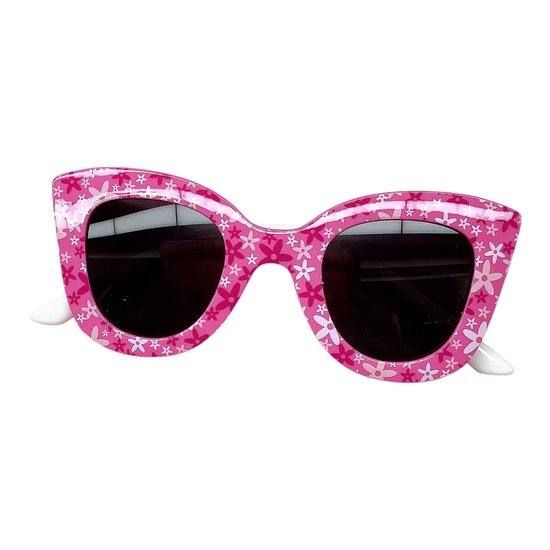 Kinder Zonnebril - Bloem Roze/Wit - Kunststof - Fashion Favorite van Merkloos