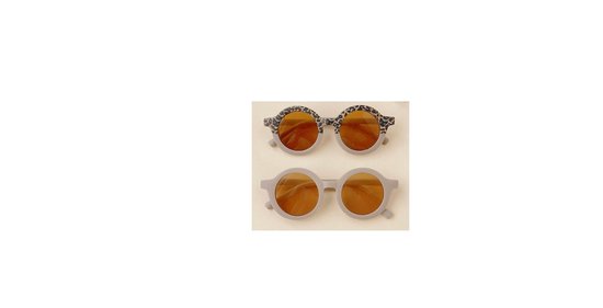 Kinder Zonnebril - Bril - Kind - Baby - 2 stuks - Beige / Zand - Panter print - Leopard - Helft - Vanaf 2 jaar - 6 jaar - UV beschermend - Opklapbaar - Kinderzonnebril - Zonnebrillen - DH Collection van Merkloos