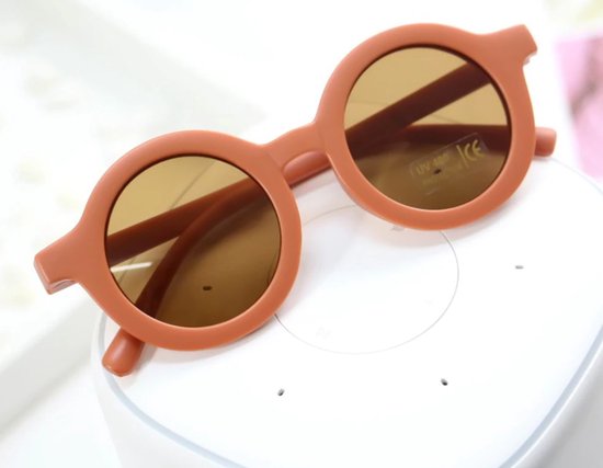 Kinder Zonnebril - Bril - Kind - Baby | Bruin - Terra - Cognac  | Vanaf 2 jaar - 6 jaar | UV beschermend - Opklapbaar | Kinderzonnebril – Zonnebrillen | DH Collection van Merkloos