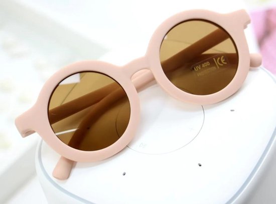 Kinder Zonnebril - Bril - Kind - Baby - Licht Roze - Vintage - Rond - Retro - Vanaf 2 jaar - 6 jaar - UV beschermend - Kinderzonnebril - Zonnebrillen - DH Collection van Merkloos