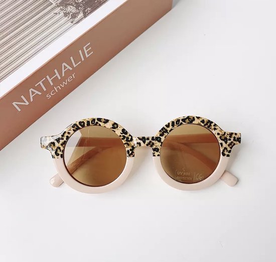 Kinder Zonnebril - Bril - Kind - Baby - Rose - Panter print - Helft - Leopard - Vanaf 2 jaar - 6 jaar - UV beschermend - Opklapbaar - Kinderzonnebril - Zonnebrillen - DH Collection van Merkloos