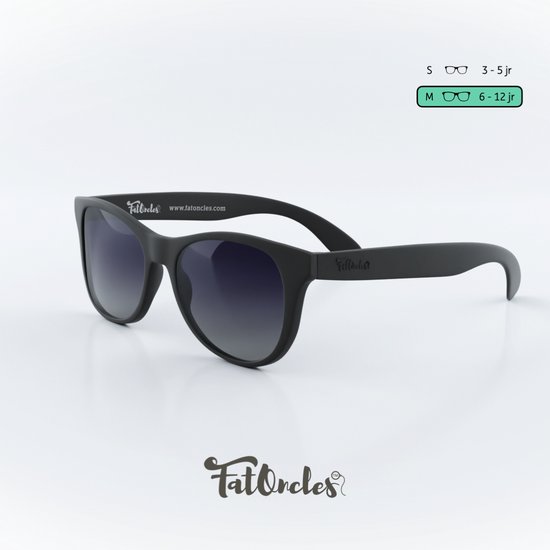 Kinder zonnebril. FatOncles BILLY-medium, zwart. Flexibel, ultralicht & veilig. Voor kinderen van 6 t/m 12 jaar. van FatOncles