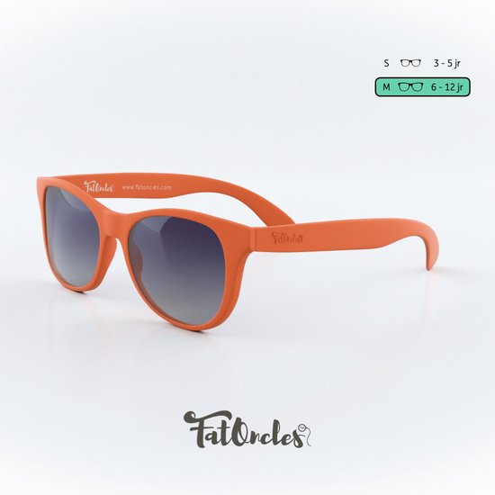 Kinder zonnebril. FatOncles JULIE-medium, oranje. Flexibel, ultralicht & veilig. Voor kinderen van 6 t/m 12 jaar. van Kinder