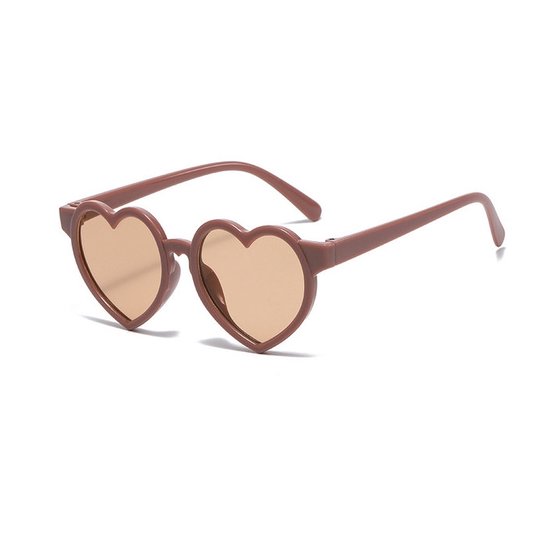 Kinder Zonnebril Hart | Bruin / Champagne | Kunststof | Fashion Favorite van Merkloos