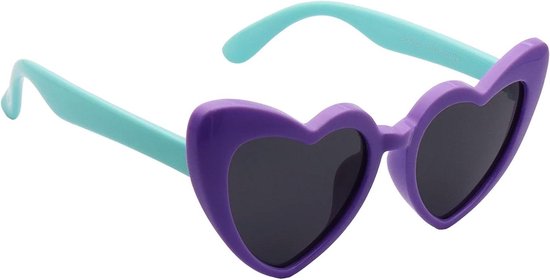 Kinder Zonnebril Hart - Meisjes Jongens - Buiten Spelen - Flexibel Rubber Frame - Polarized UV Bescherming - Paars Groen van Merkloos