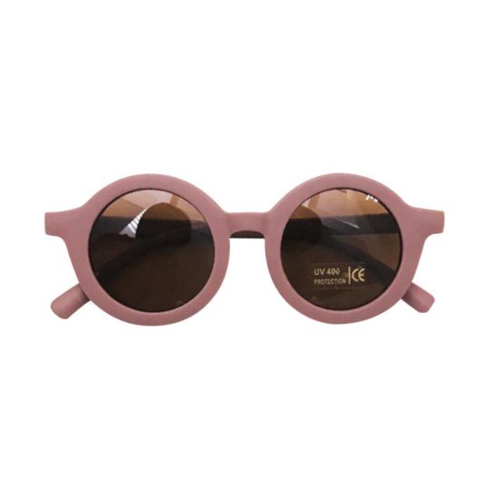 Kinder Zonnebril - Mat Oudroze - Vintage - UV400 - Fashion Favorite van Merkloos