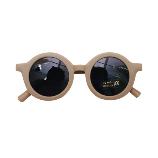 Kinder Zonnebril | Mat Taupe | Vintage | UV400 | Fashion Favorite van Merkloos