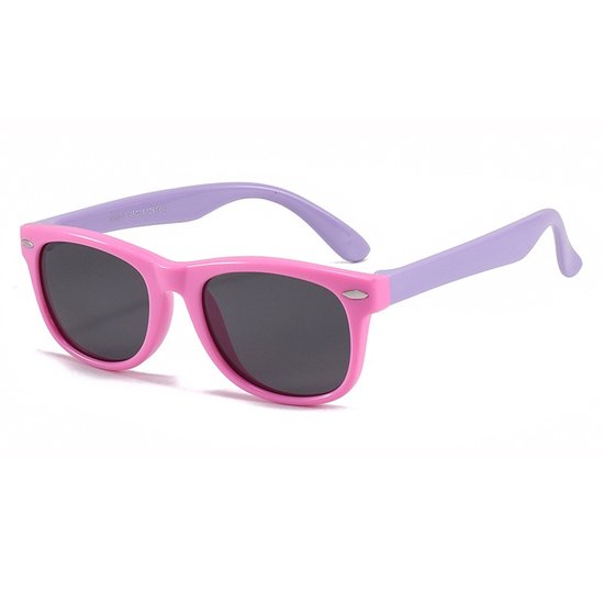 Kinder Zonnebril - Paars/Roze | Kunststof | UV Bescherming | Lichtgewicht & Comfortabel | Fashion Favorite van Merkloos