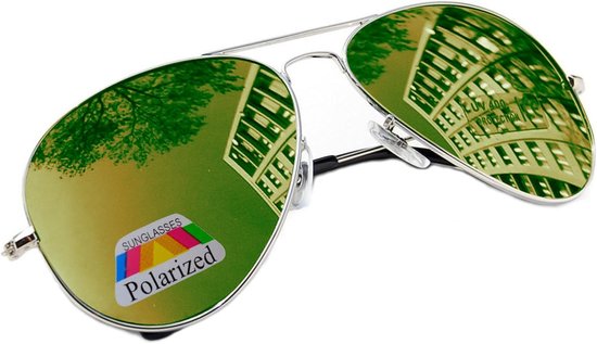 Kinder Zonnebril - Pilot Bril - Zonnige Dagen - Gepolariseerde Lenzen - 12.7 cm Breed - Spiegelend