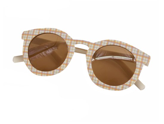 Kinder Zonnebril - Ruit Crème | UV400 | Kunststof | Fashion Favorite van Merkloos