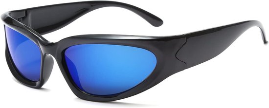 Kinder Zonnebril Sportief Y2K Wrap Around Ovaal UV400 Bescherming Inclusief Etui