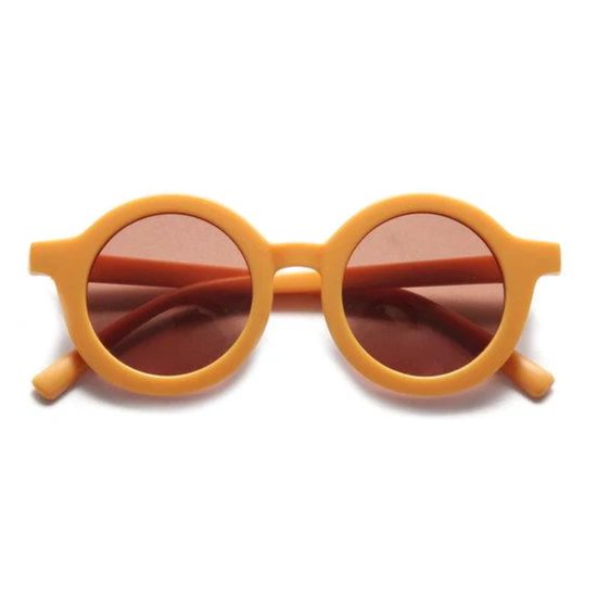 Kinder Zonnebril - UV400 | Rond - Retro - Vintage | Geel | 2-6 jaar | Kinderzonnebril - Bo & Mila van Kinder