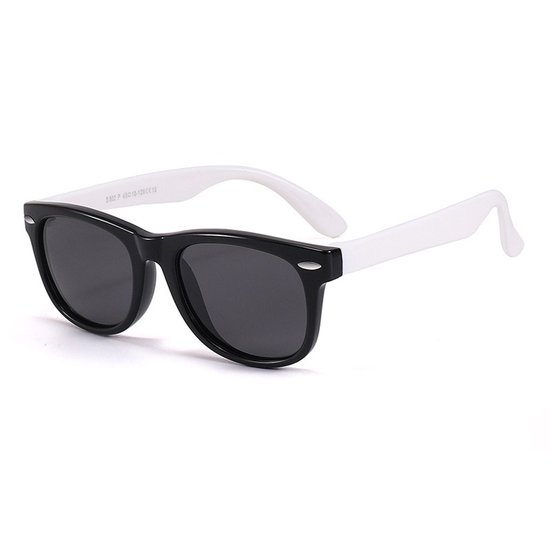 Kinder Zonnebril - Zwart/Wit | Kunststof | UV Bescherming | Lichtgewicht & Comfortabel | Fashion Favorite van Merkloos