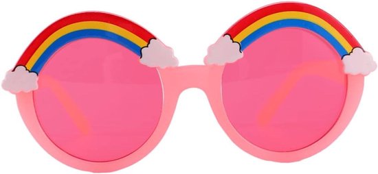 Kinder Zonnebrillen - Baby Zonnebril - Zomer Bescherming - Regenboog Design - 6 stuks - Roze