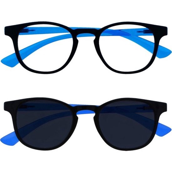 Kinderebril Zonder Sterkte Blauw Licht en Zonnebril Set voor Jongens en Meisjes 6+