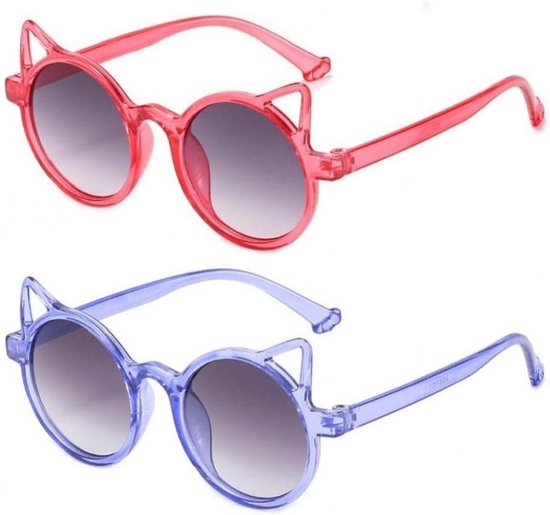 Kinderen Zonnebril - Leuke Bril - Feest Accessoires - Kat Oren Design - 12.9 x 5 cm - Gekleurd van Merkloos