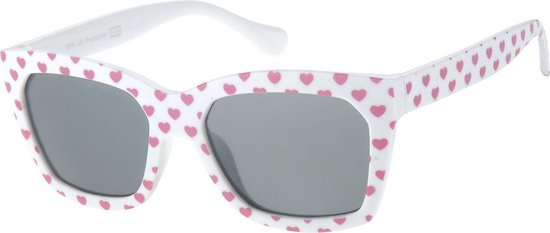 Kinderzonnebril 5 - 8 jaar Meisjes Love White Hartjes Kids Kinderbril Zonnebril Valentijn Beste Koop van Merkloos