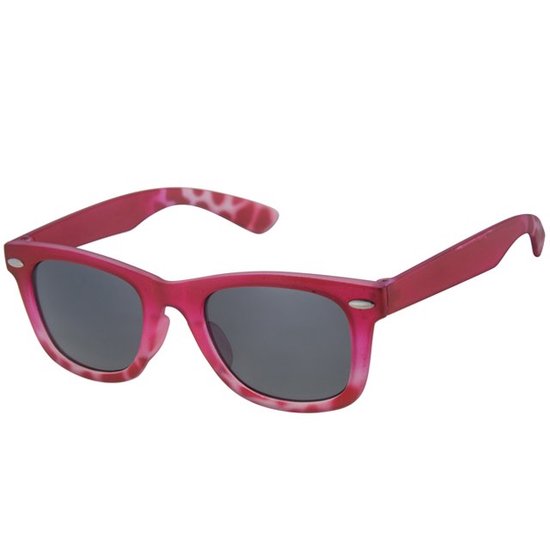 Kinderzonnebril fuchsia gemeleerd 5-8jr - 100% UV cat 3 van Merkloos