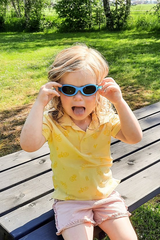Kinderzonnebril Juul met band 0 - 3 jaar - maat S - blauw van Kinder