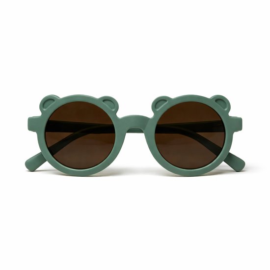 Kinderzonnebril met Berenoortjes – Rond – UV Bescherming – Flexibel – 0-6 Jaar – Groen van Merkloos