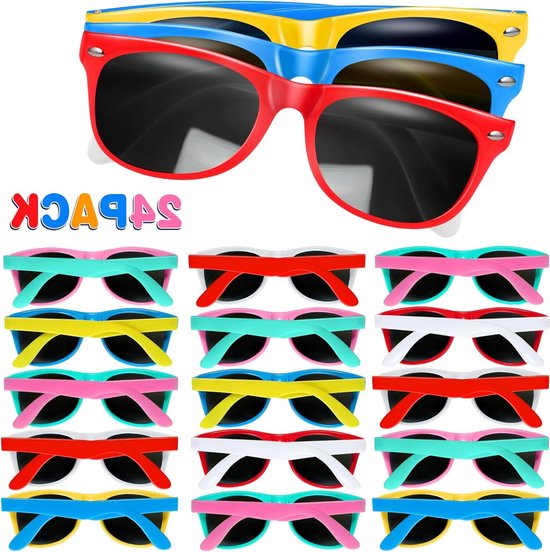 Kinderzonnebril - Neon bril feest - Bescherming tegen zonlicht - UV 400 gepolariseerde lens - Speciaal voor kinderen - Neon