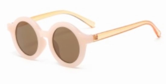 Kinderzonnebril - nieuw 2026 - rond model - UV400 protectie - Licht Roze - Bruine lens - 2 tot 6 jaar - Meisje - Kinderen - Baby en Peuter - sunglasses - hippe kleur 2026 van Merkloos