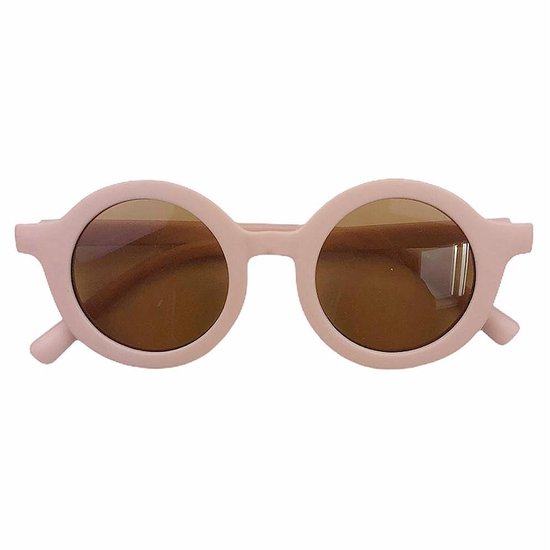 Kinderzonnebril - nieuw 2026 - rond model - UV400 protectie - Pink - Roze - Bruine lens - 2 tot 6 jaar - Kinderen - Baby en Peuter - sunglasses - hippe kleur 2026 van Merkloos