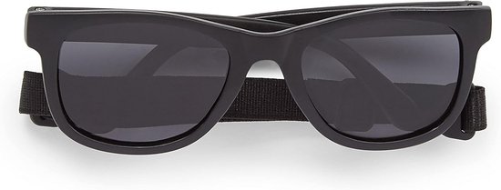 Kinderzonnebril Santorini - UV-Bescherming, Verstelbaar & Afneembaar Bandje - SplinterVrije Lens - Zonnebril voor Peuters en Babies - Zwart van Merkloos