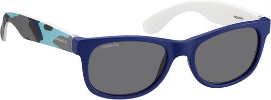 Kinderzonnebril - Unisex bril - Buiten spelen - Flexibel en comfortabel - 43 mm - Blauw camouflage