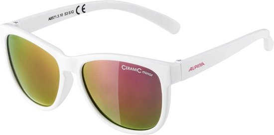 Kinderzonnebril Unisex Wit Glans/Roze - Lichtgewicht & UV400 Bescherming