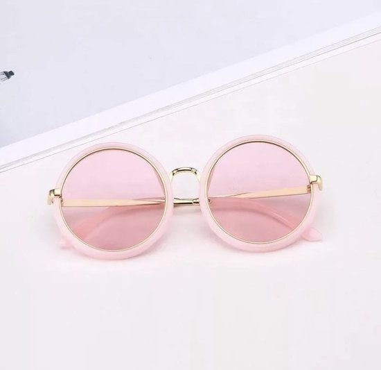 KINDERZONNEBRIL - UV400 BESCHERMING - KINDER ZONNEBRIL - ZONNEBRIL - UV400 FILTER - VINTAGE - HIP - ROZE van Kinder