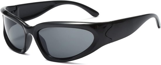 Kinderzonnebril Y2K Ovaal Wrap Around UV400 Bescherming voor Jongens en Meisjes - Inclusief Hoesje van Merkloos