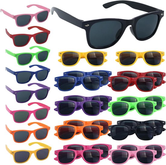 Kinderzonnebrillen Multipack - Peuter Zonnebrillen - Feestartikelen - UV400 Bescherming - 18 Stuks - Veelkleurig Neon