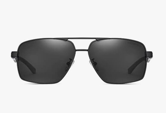 KINGSEVEN 7719 Heren Zonnebril - Rechthoek model - Zwart Metalen Frame met Donkere Lenzen van Merkloos