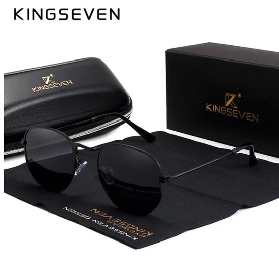 KingSeven Blackstar - Zonnebril Heren - Pilotenbril met UV400 en polarisatie filter - Z193 van Kingseven