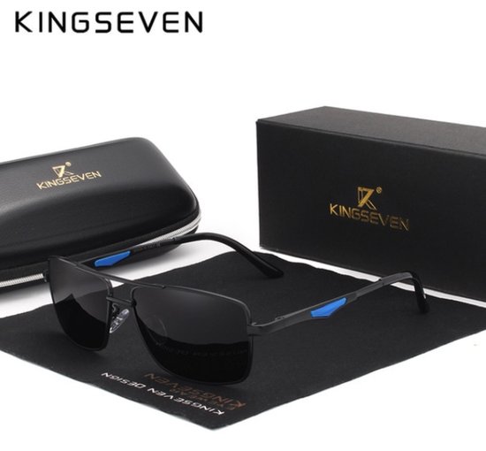 KingSeven Blackstar - Zonnebril Heren - Pilotenbril met UV400 en polarisatie filter - Z196 van Merkloos