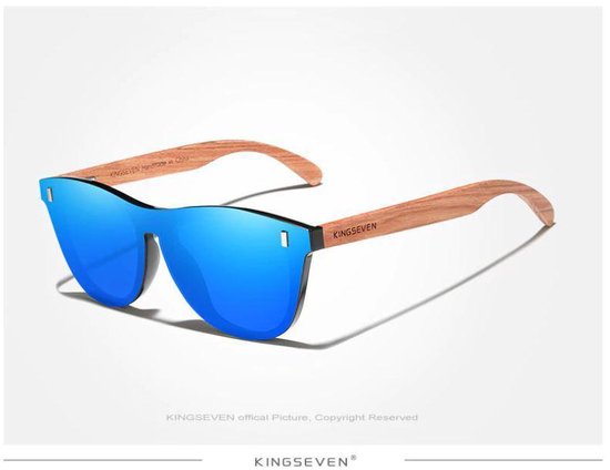 KingSeven - Blue Oculos Bamboo UV400 en Polarisatie Filter van Kingseven