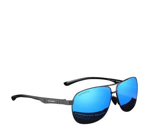 KingSeven Bluestar - Zonnebril Heren - Pilotenbril met UV400 en polarisatie filter - Z191 van Kingseven