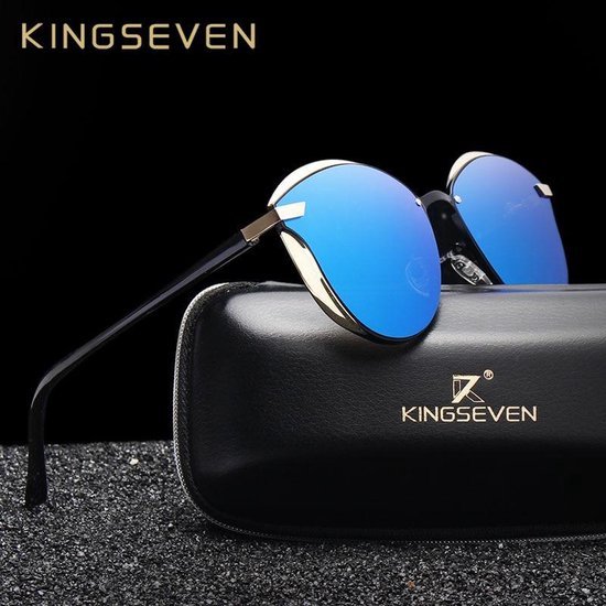 Kingseven Cat Eye Zonnebril - Dames - UV400 - Gepolariseerd - Blauw van Kingseven