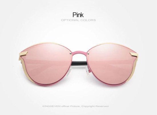 Kingseven Cat Eye - Zonnebril met UV400 en Polarisatie Filter | Cateye | Goud Roze Montuur van Kingseven